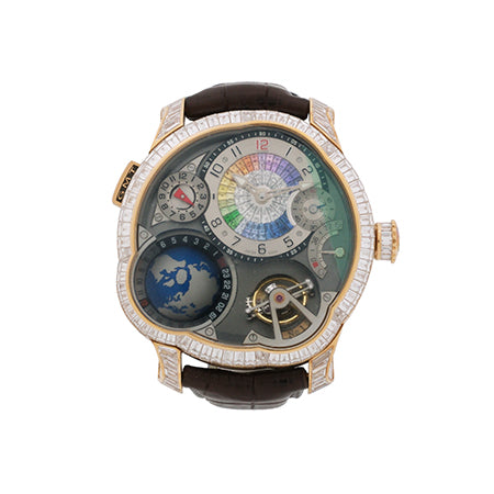 Greubel Forsey GMT型號 Earth 長方形切割 Diamond Rose Gold Edition