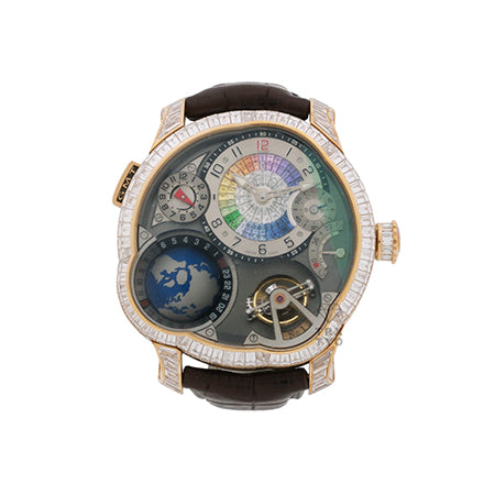 Greubel Forsey GMT型號 Earth 長方形切割 Diamond Rose Gold Edition