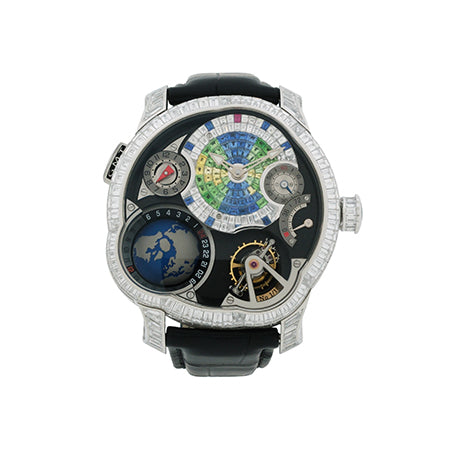 Greubel Forsey GMT型號 Earth 長方形切割 Diamond White Gold Edition