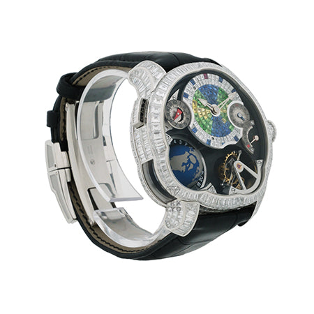 Greubel Forsey GMT型號 Earth 長方形切割 Diamond White Gold Edition