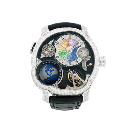 Greubel Forsey GMT型號 Earth 長方形切割 Diamond Edition black