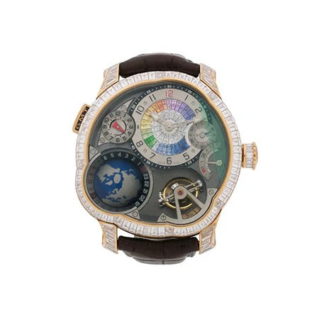 Greubel Forsey GMT型號 Earth 長方形切割 Diamond Rose Gold Edition